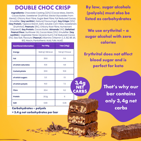 Double Choc Crisp Keto High Protein Bars  (16x45g)